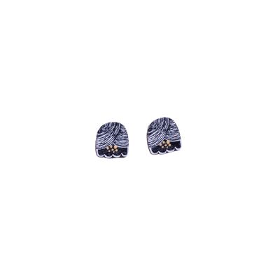 Petunia Mini Earrings - Black
