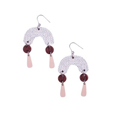 Boucles d'oreilles Karuselli - Marron/nude