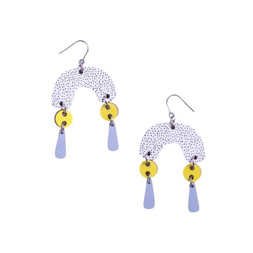 Karuselli Earrings - Yellow/light blue