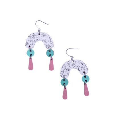 Boucles d'oreilles Karuselli - Turquoise/rose