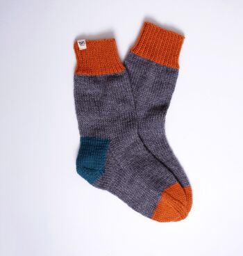 Chaussettes en laine - 36-38 - GRIS 1