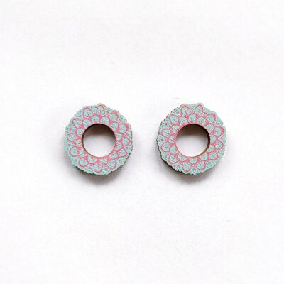 Boucles d'oreilles Seppele Mini - Bleu clair/Rose