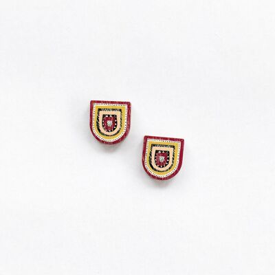 Kolo Mini Earrings - Burgundy/Ochre