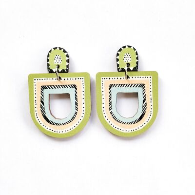 Boucles d'Oreilles Kolo - Citron Vert/Pêche