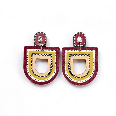 Kolo Earrings - Burgundy/Ochre