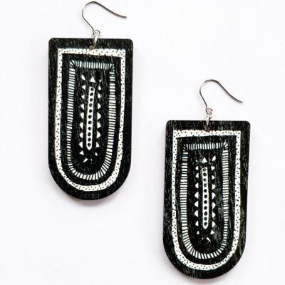 Tasku Earrings - Black/White