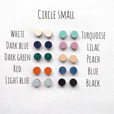 Pendientes de botón Herukka - círculo pequeño azul oscuro