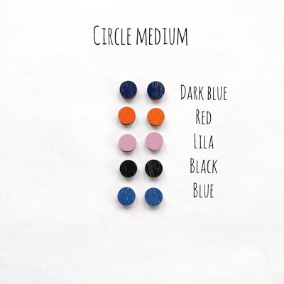 Herukka Stud Earrings - circle medium blue