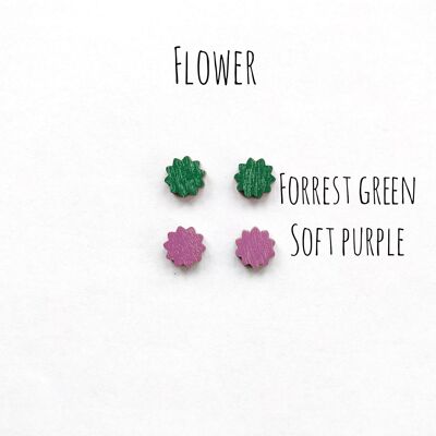 Herukka Stud Earrings - flower soft purple