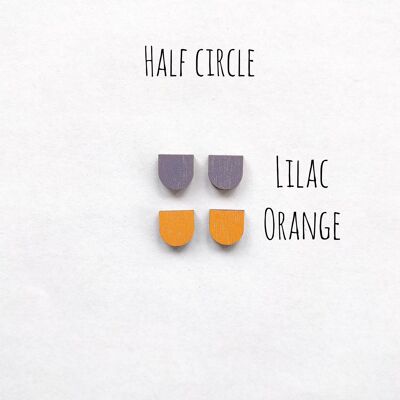 Herukka Stud Earrings - half circle lilac