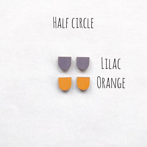 Herukka Stud Earrings - half circle orange