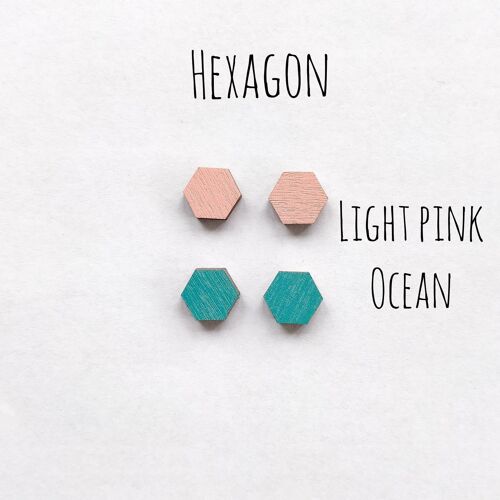 Herukka Stud Earrings - hexagon ocean