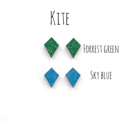 Herukka Stud Earrings - kite forrest green