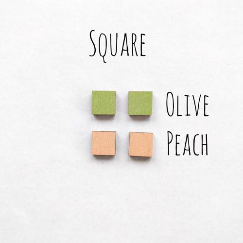 Herukka Stud Earrings - square peach