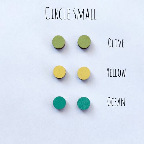 Herukka Stud Earrings - Circle small olive