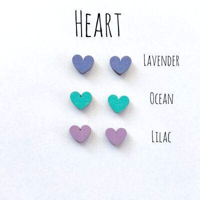 Herukka Stud Earrings - Heart lavender
