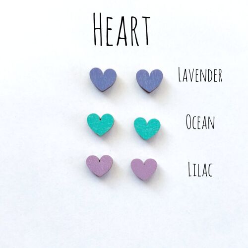 Herukka Stud Earrings - Heart lilac