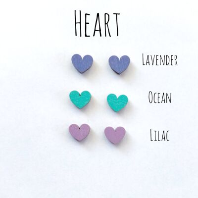 Herukka Stud Earrings - Heart lilac