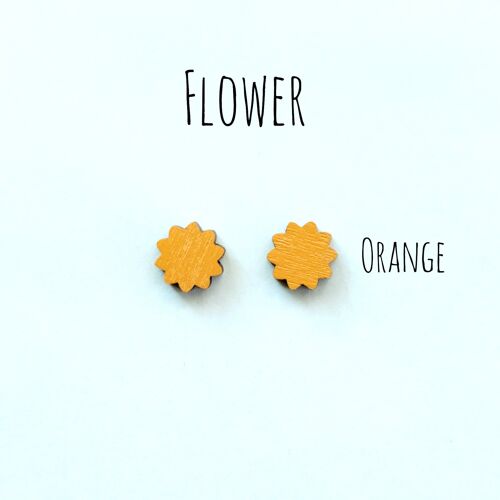 Herukka Stud Earrings - Flower orange