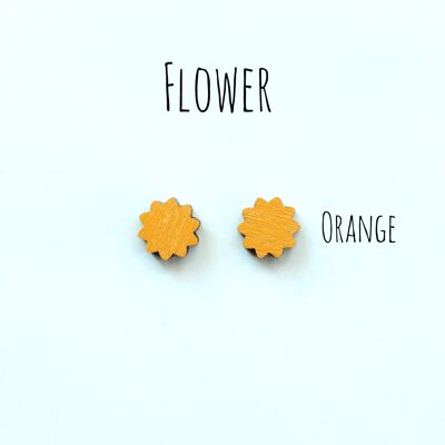 Pendientes Herukka - Flor naranja