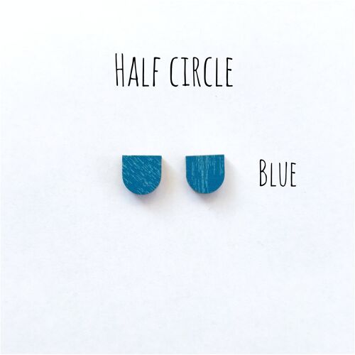Herukka Stud Earrings - Half Circle Blue