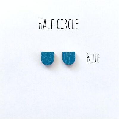 Boucles d'Oreilles Tige Herukka - Demi Cercle Bleu