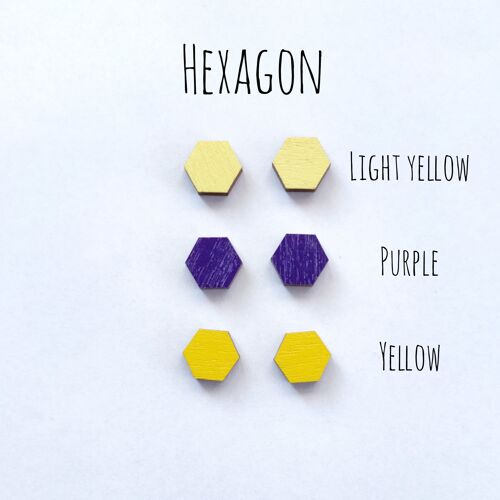Herukka Stud Earrings - Hexagon light yellow