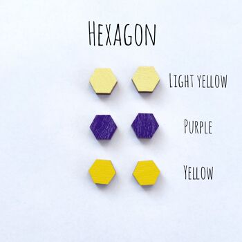 Boucles d'oreilles clous Herukka - Hexagon violet 1