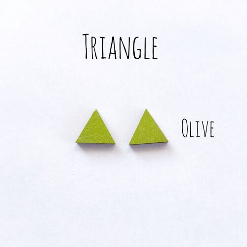 Herukka Stud Earrings - Triangle olive