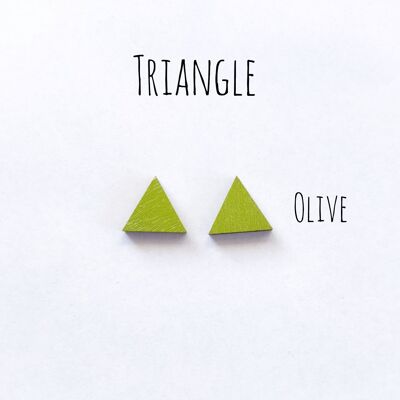 Aretes Herukka - Triángulo verde oliva