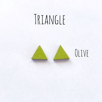 Boucles d'oreilles clous Herukka - Triangle olive 1