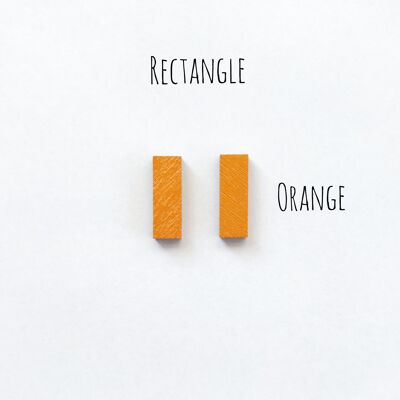 Herukka Stud Earrings - Rectangle orange