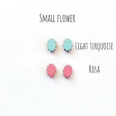 Boucles d'oreilles clous Herukka - Petite fleur turquoise clair