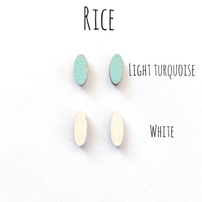 Boucles d'oreilles puces Herukka - Rice turquoise clair