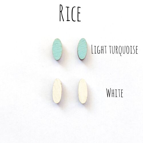 Herukka Stud Earrings - Rice light white