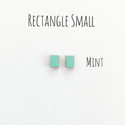 Boucles d'Oreilles Herukka - Rectangle Petit Menthe