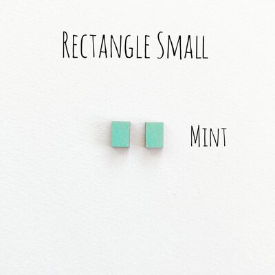 Herukka Stud Earrings - Rectangle Small Mint