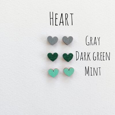 Herukka Stud Earrings - Heart Mint