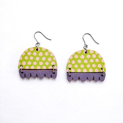 Kissankello Earrings Lime/Lilac