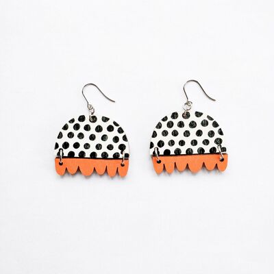 Kissankello Earrings Black/Orange