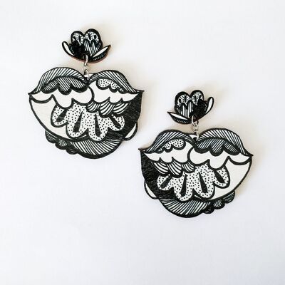 Symppis Earrings Black/White