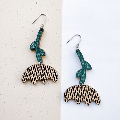 Boucles d'oreilles Vuokko Pêche/Vert