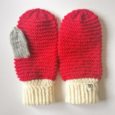 Wool mittens - S - Red
