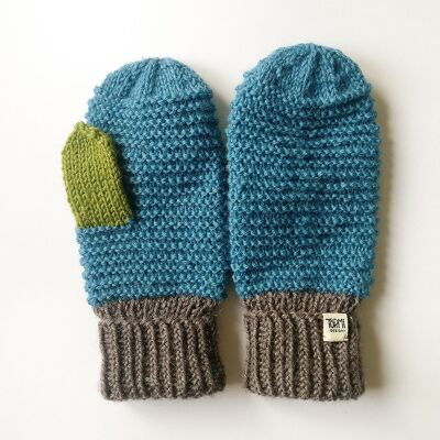 Wool mittens - S - Turquoise