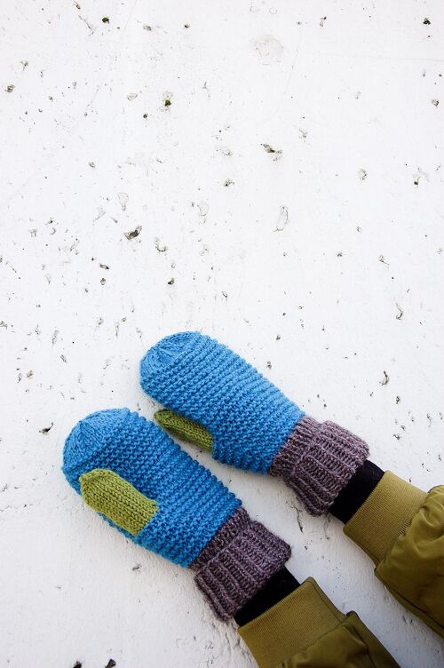 Wool mittens - M - Turquoise