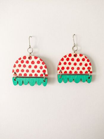 Boucles d'oreilles Kissankello Rouge/Turquoise 1