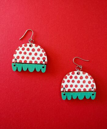 Boucles d'oreilles Kissankello Rouge/Turquoise 2