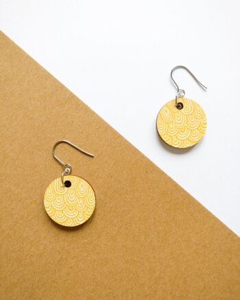 Boucles d'Oreilles Laine Jaune 1