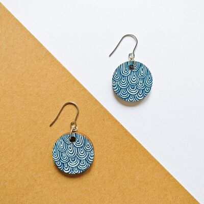 Boucles d'Oreilles Laine Bleu