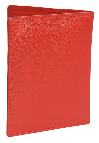 SADDLER "LEXI" Porte-cartes de crédit RFID à deux volets en cuir luxueux pour femmes | Portefeuille mince et minimaliste | Portefeuille de carte de crédit de créateur pour dames | Coffret cadeau - Rouge 4